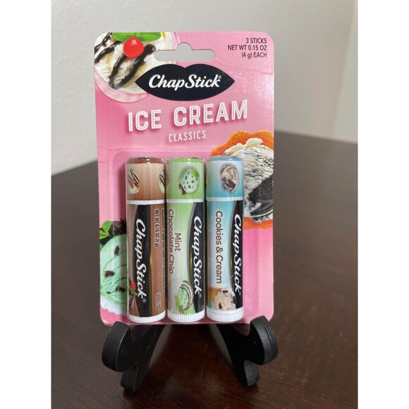 ChapStick Ice Cream Classics Lip Balm Set - Fudge Sundae Mint Chocolate Chip & C - Picture 2 of 3